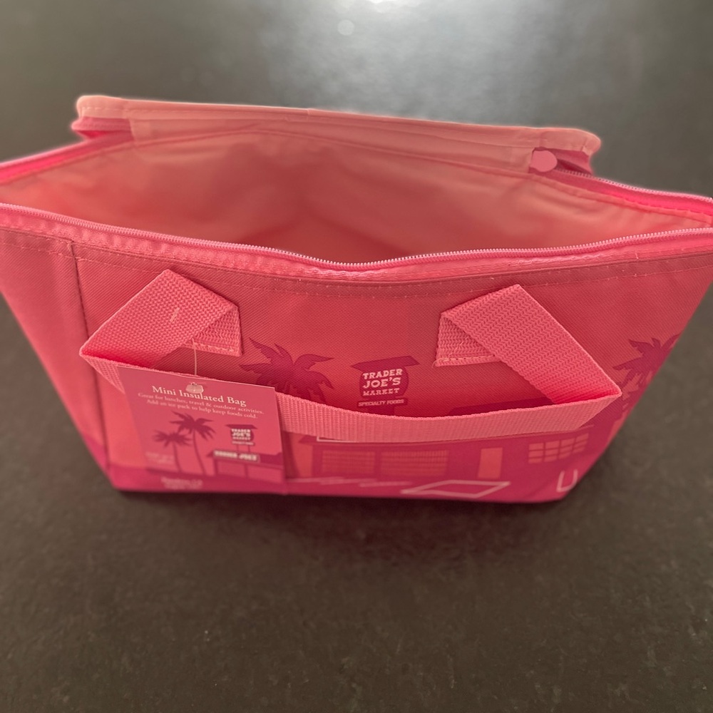 Trader Joe Pink Mini Insulated Bag great for keeping things cold. Mother’s Day🌸.